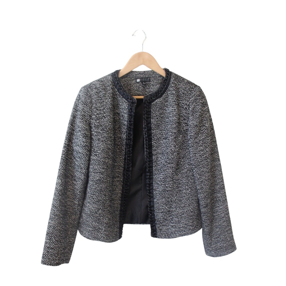 Carole Little Black & White Blazer | Women's Medium |‎ Lined Classic Work Jacket